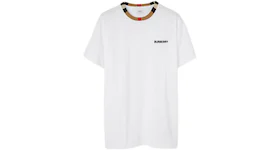 Burberry Icon Stripe Trim Cotton T-shirt White