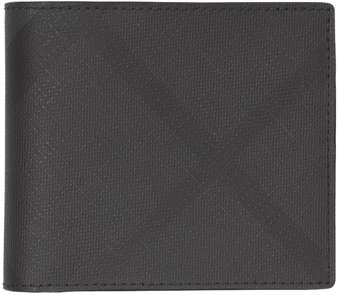 Burberry Exaggerated Check E-canvas Bifold Wallet in Gray for Men