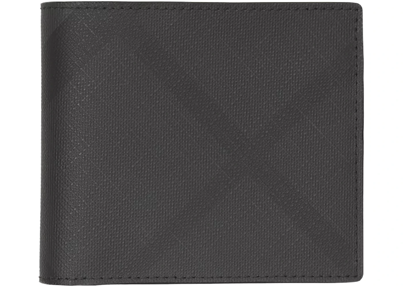 London check and leather bifold wallet Clearance
