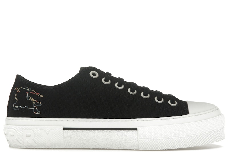 Pre-owned Burberry Men's  Jack Low Top Canvas Sneakers In Black