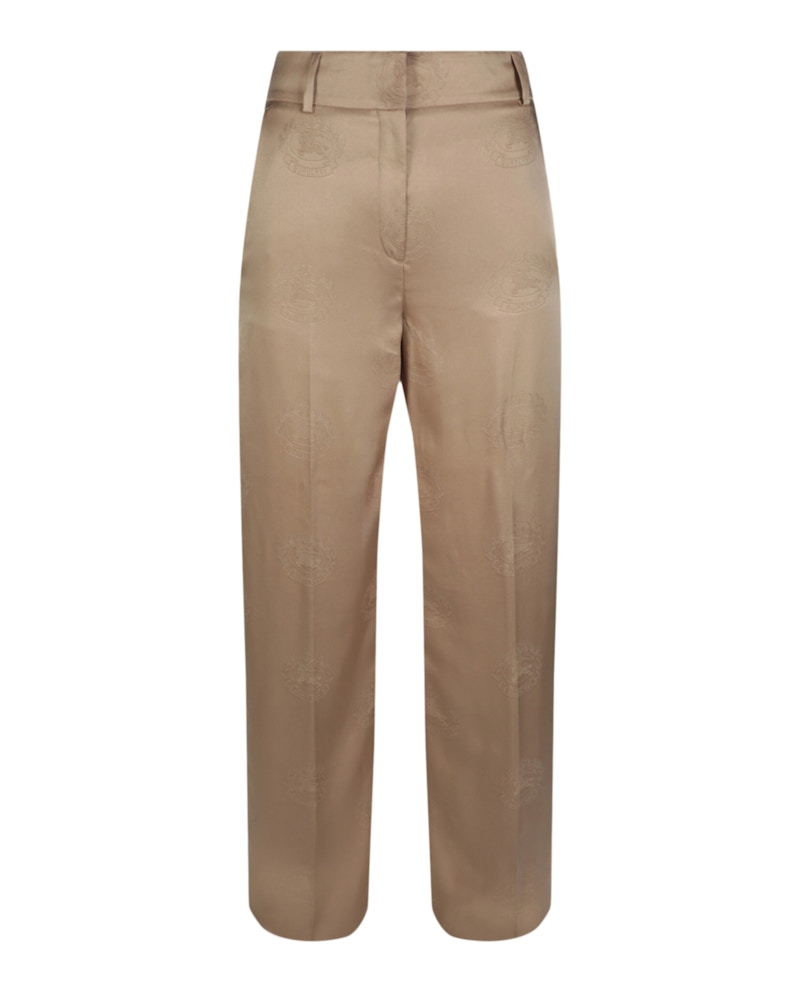 Pre-owned Burberry Women's  Jane Silk Trousers In Cream In White