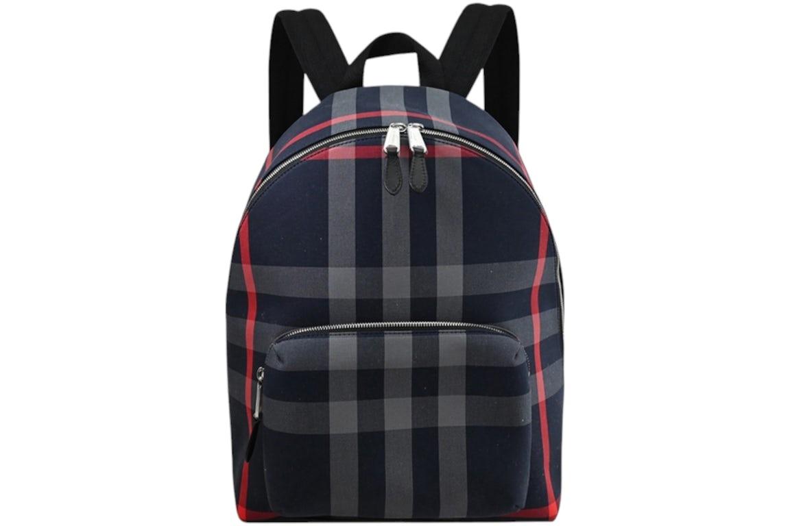 Burberry Jeff Check Backpack Navy/Grey in Canvas - US