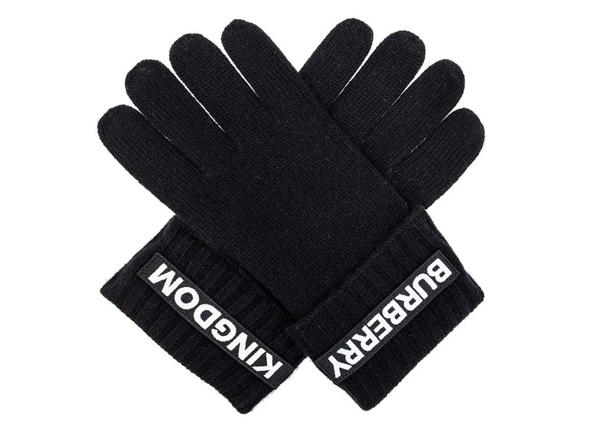 Burberry Kingdom Logo Cashmere Gloves Black Men's - FW23 - US