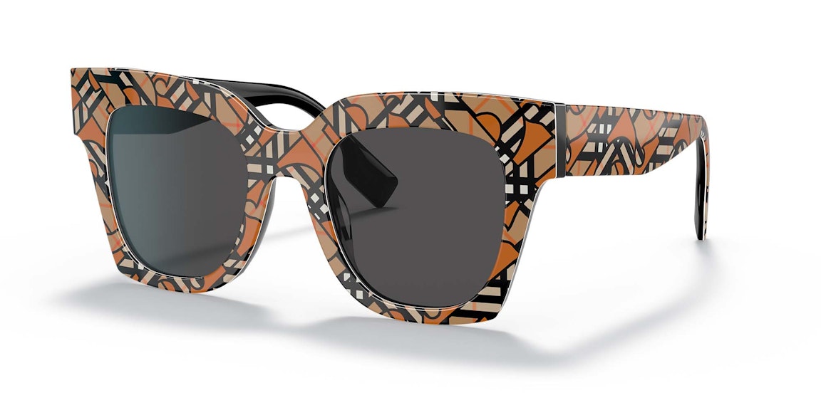 Pre-owned Burberry Kitty Sunglasses Orange/black/white (40826281)