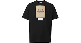 Burberry Label Applique Cotton Oversized T-Shirt Black