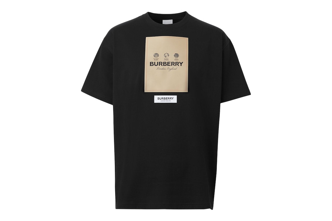 Pre-owned Burberry Label Applique Cotton Oversized T-shirt Black