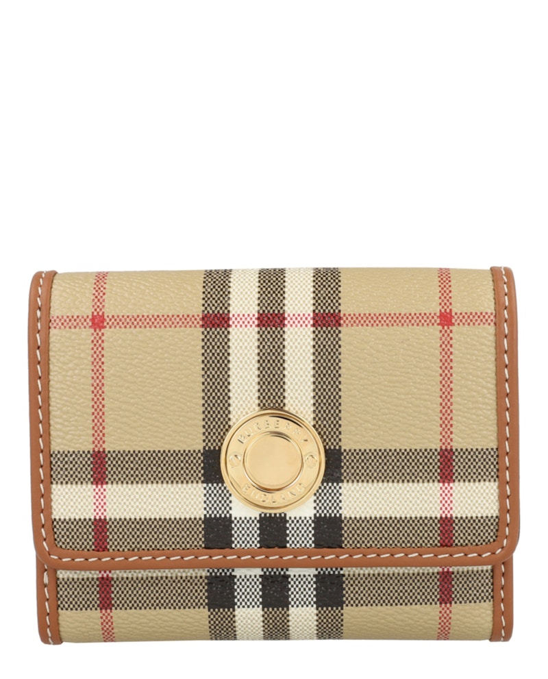 Burberry Lancaster Check Trifold Wallet Archive Beige in PVC
