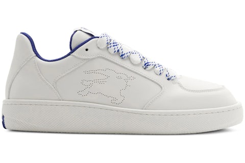 Burberry Leather Stock Sneaker Perforated Equestrian Knight White