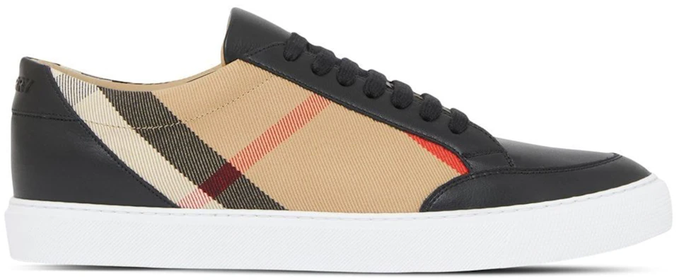 Burberry Leather Suede and House Check Sneakers Black Archive Beige Black  White (Women's) - 8057508 - US