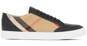 Burberry Leather Suede and House Check Sneakers Black Archive Beige Black White (W)