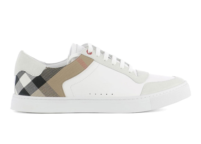 burberry house check and leather sneakers