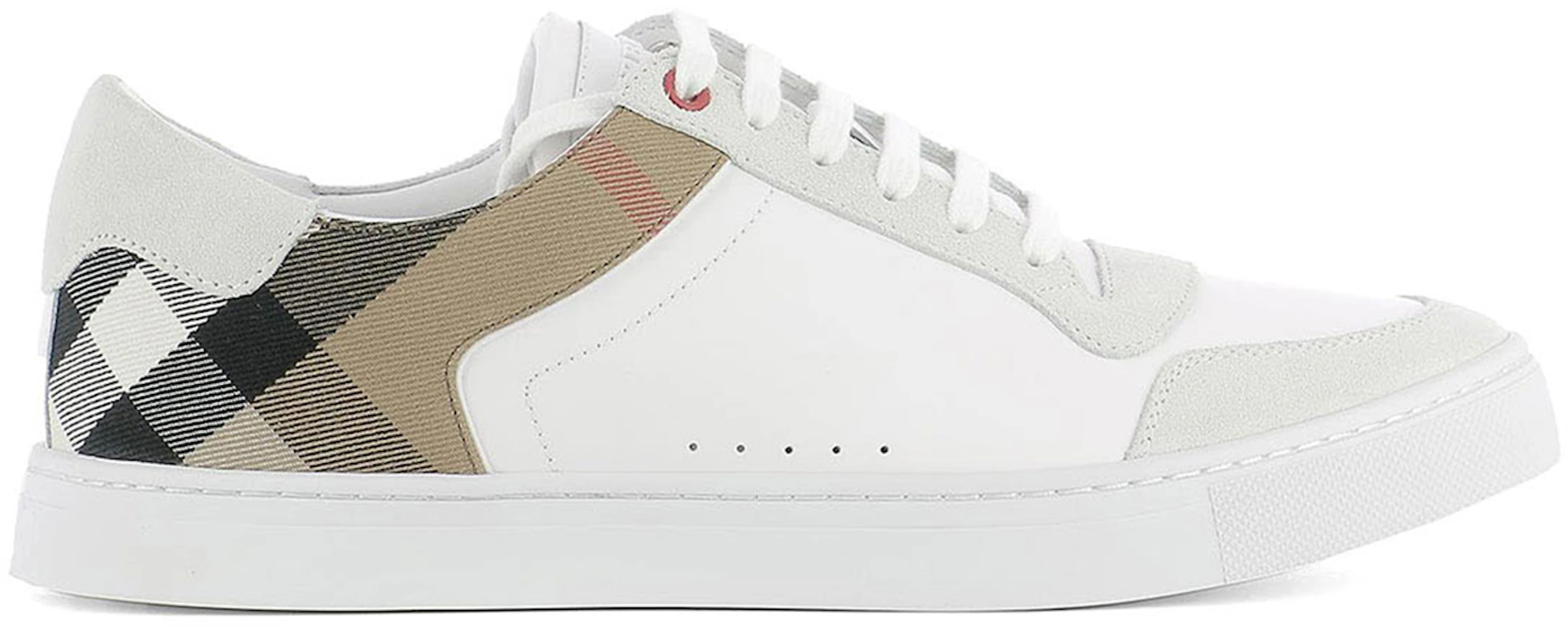 Burberry Leather Suede and House Check Sneakers Optic White - 4054022 - US