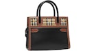Burberry Leather and Vintage Check Two-handle Title Bag Mini Black/Multi