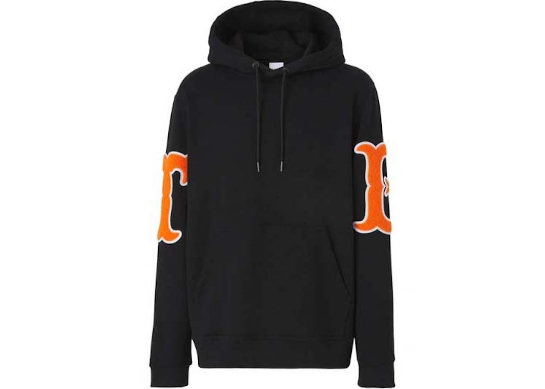 Pre-owned Burberry Letter Graphic Appliqué Hoodie Black