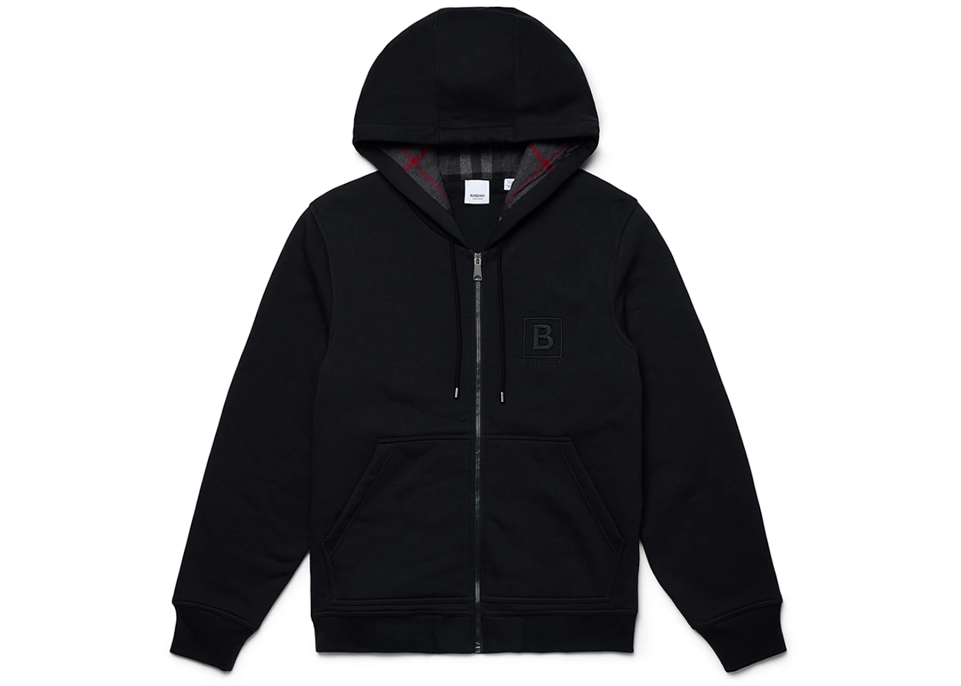 Burberry Letter Graphic Cotton Blend Zip Hoodie Black Men's SS23