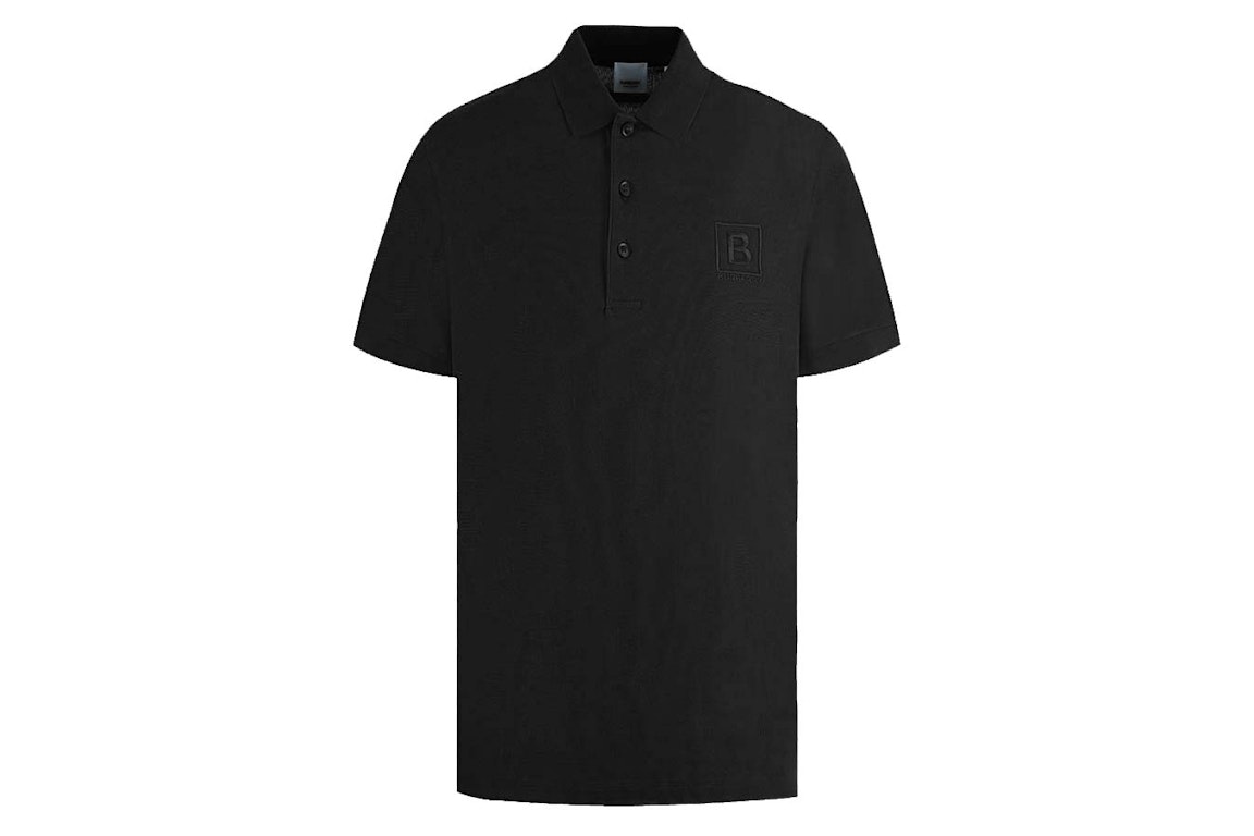 Pre-owned Burberry Letter Graphic Cotton Pique Polo Shirt Black