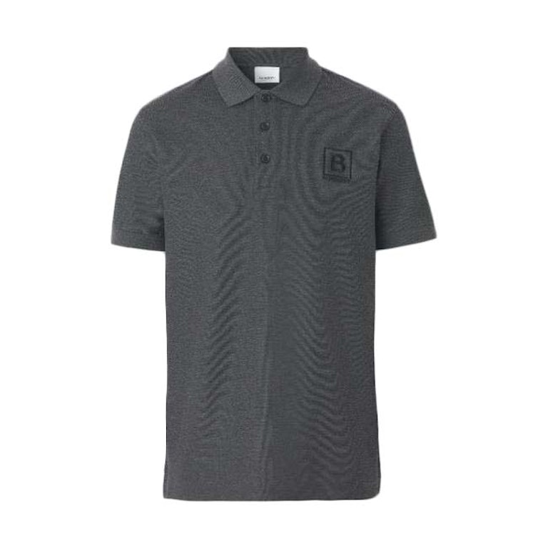 Pre-owned Burberry Letter Graphic Cotton Pique Polo Shirt Dark Grey