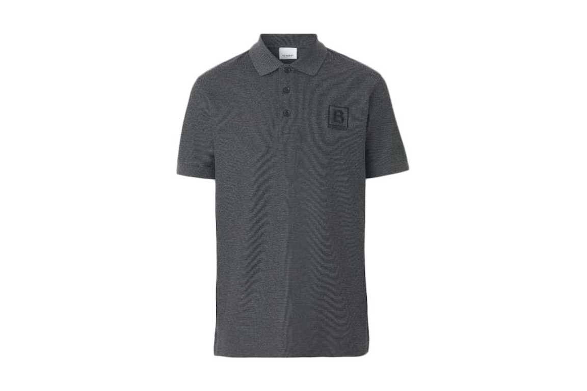 Pre-owned Burberry Letter Graphic Cotton Pique Polo Shirt Dark Grey