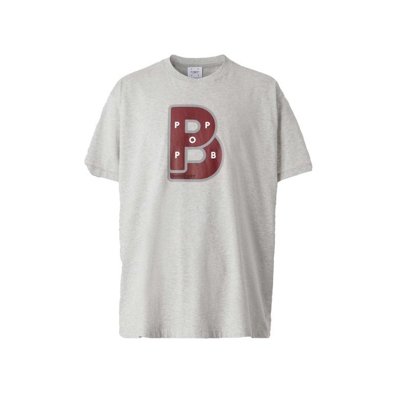 Pre-owned Burberry Letter Graphic Cotton T-shirt Pale Grey Melange