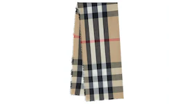 Burberry Lightweight Check Cashmere Scarf Archive Beige