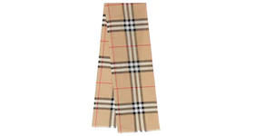 Burberry Lightweight Check Wool Scarf Archive Beige