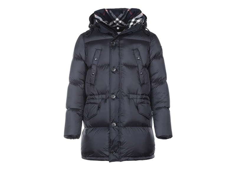 Burberry Lockwood Hooded Puffer Down Jacket Navy Men s US