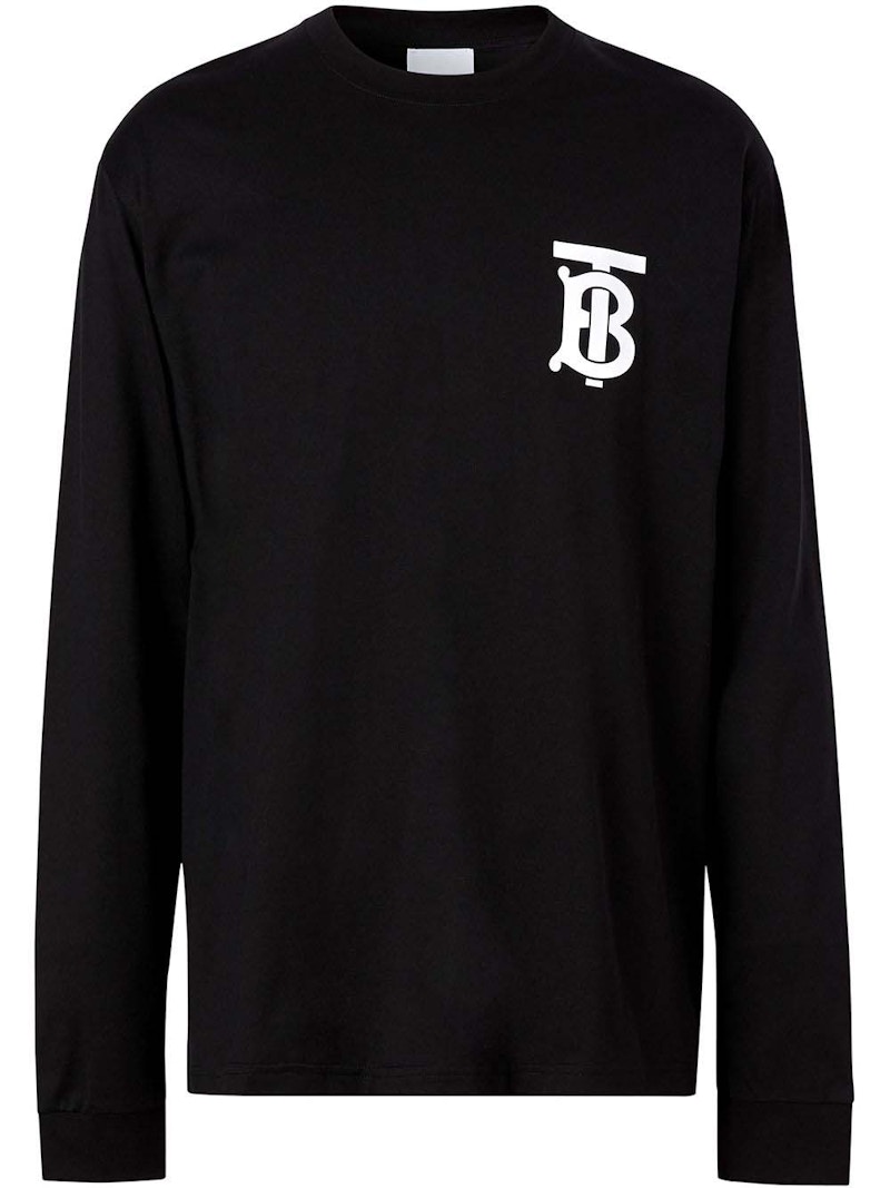 Burberry Logo Cotton Long Sleeve T-Shirt Black Men's - US