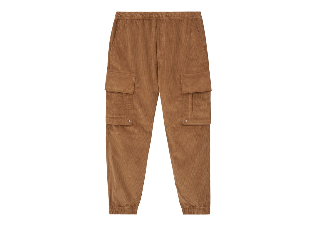 Pre-owned Burberry Logo Detail Corduroy Cargo Trousers Dark Camel