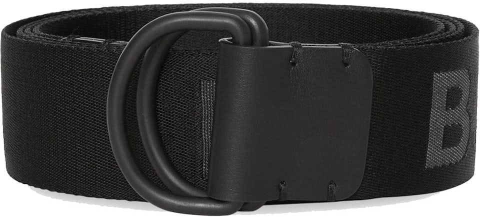 Burberry Black Leather Double D-Ring Belt 120CM For Sale at 1stDibs