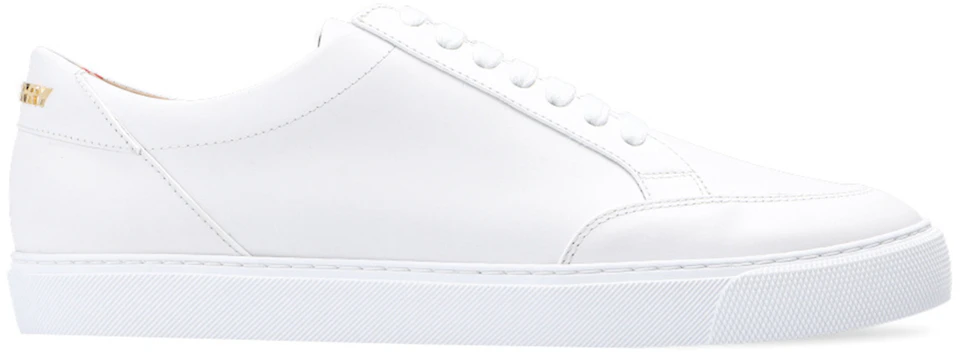 Burberry Logo Detail Leather Sneakers Optic White (Women's) - 8037250 - US