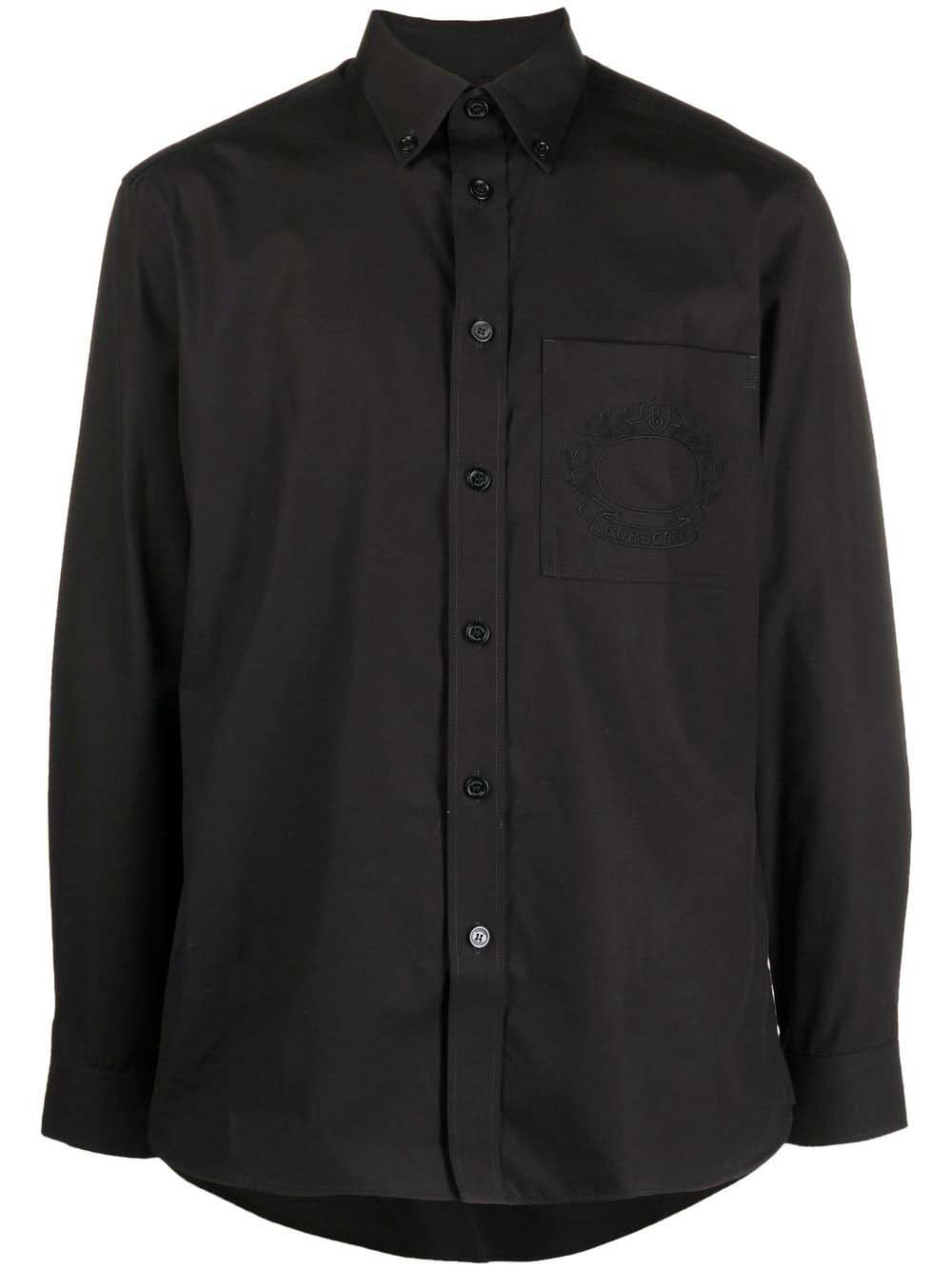 Burberry logo-embroidered shirt - Black