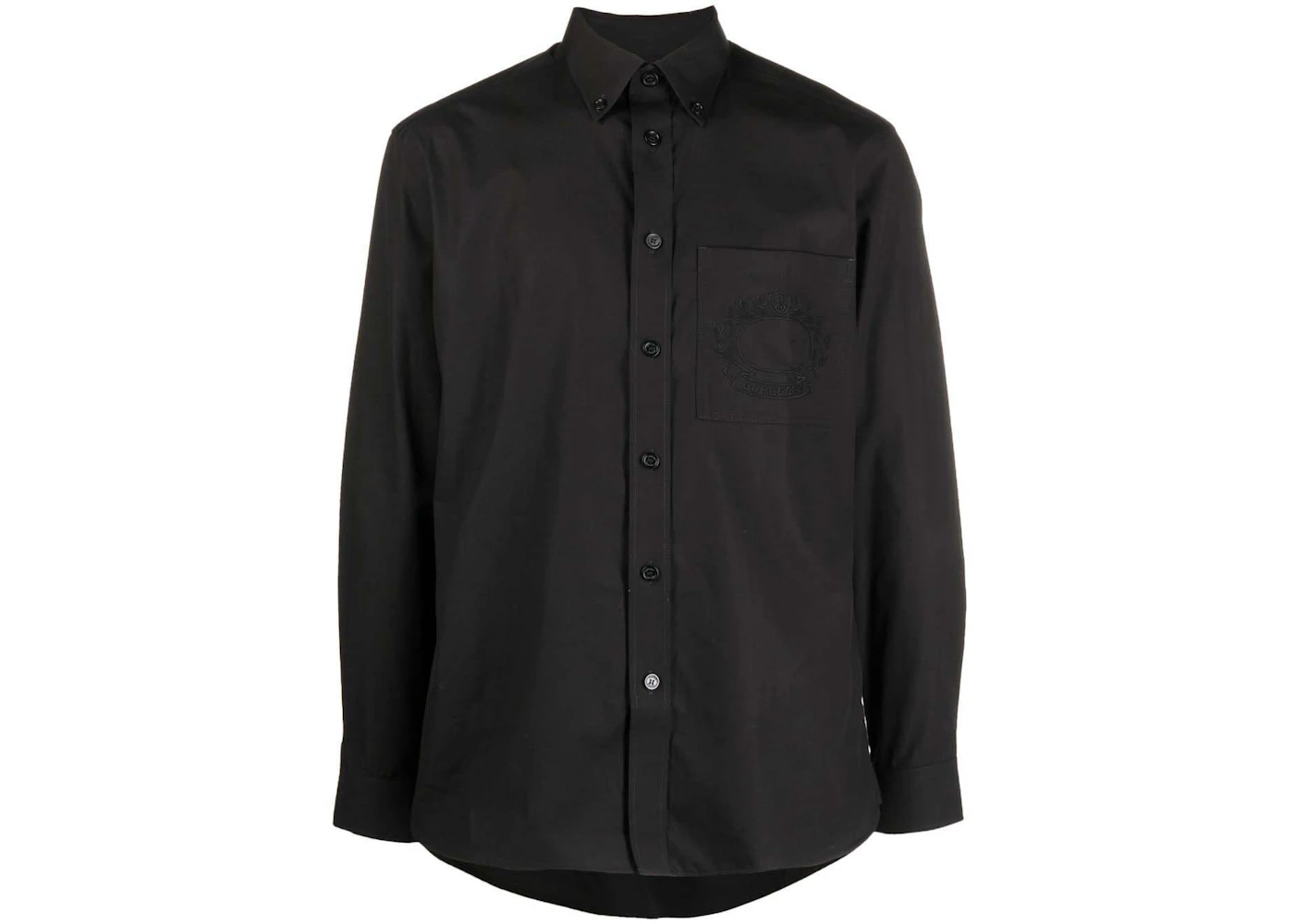 Burberry Logo-Embroidered Long-Sleeved Shirt Black Men's - US