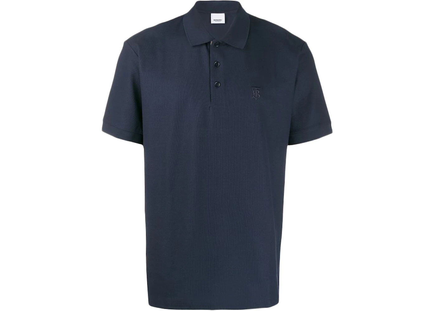 Burberry Logo Embroidered Polo Navy/Navy Men's - SS22 - US