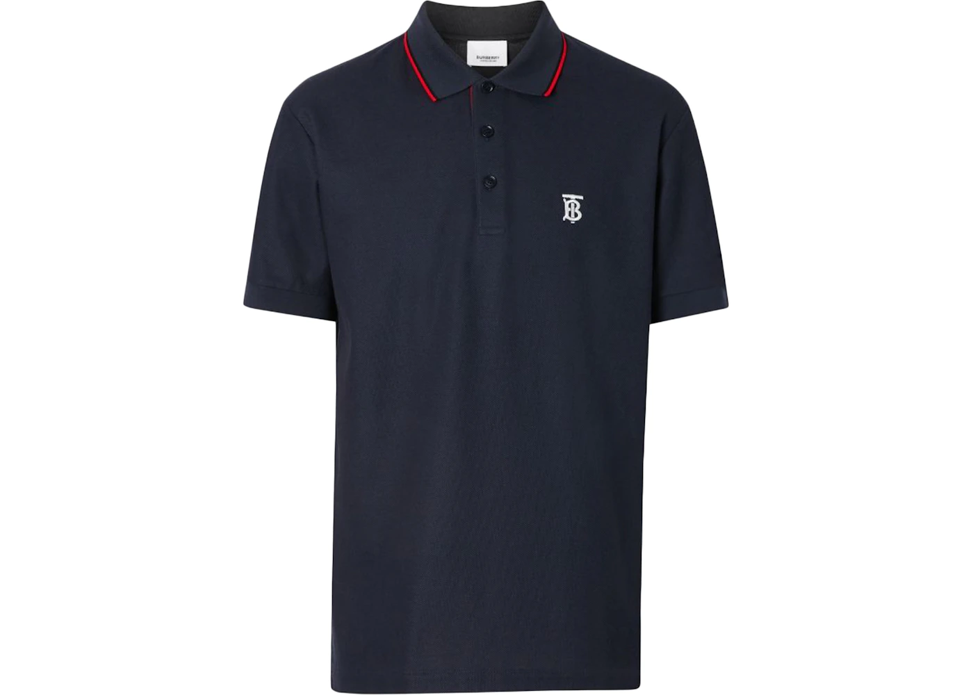 Burberry Logo Embroidered Polo Navy Men's - SS22 - US