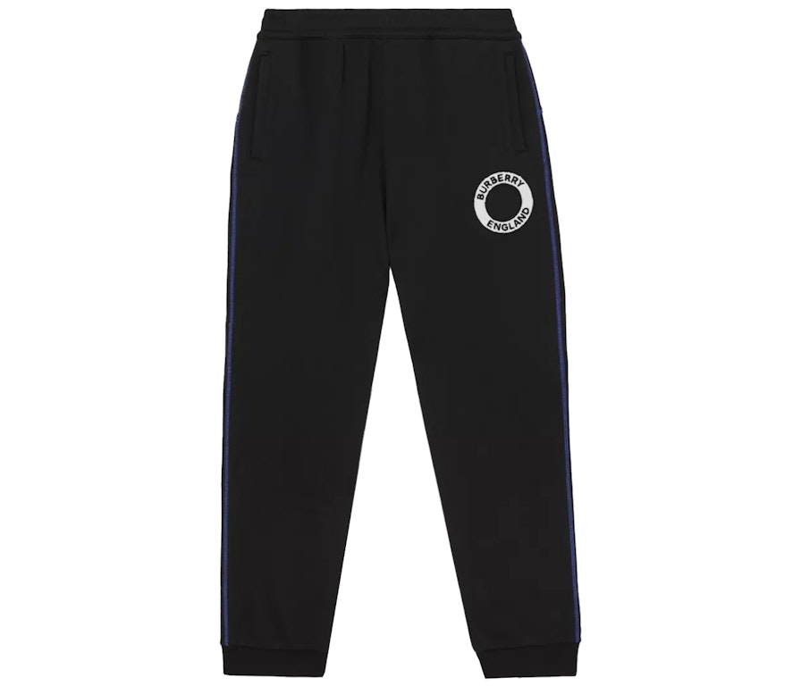 Pre-owned Burberry Logo Graphic Applique Cotton Jogging Pants Black
