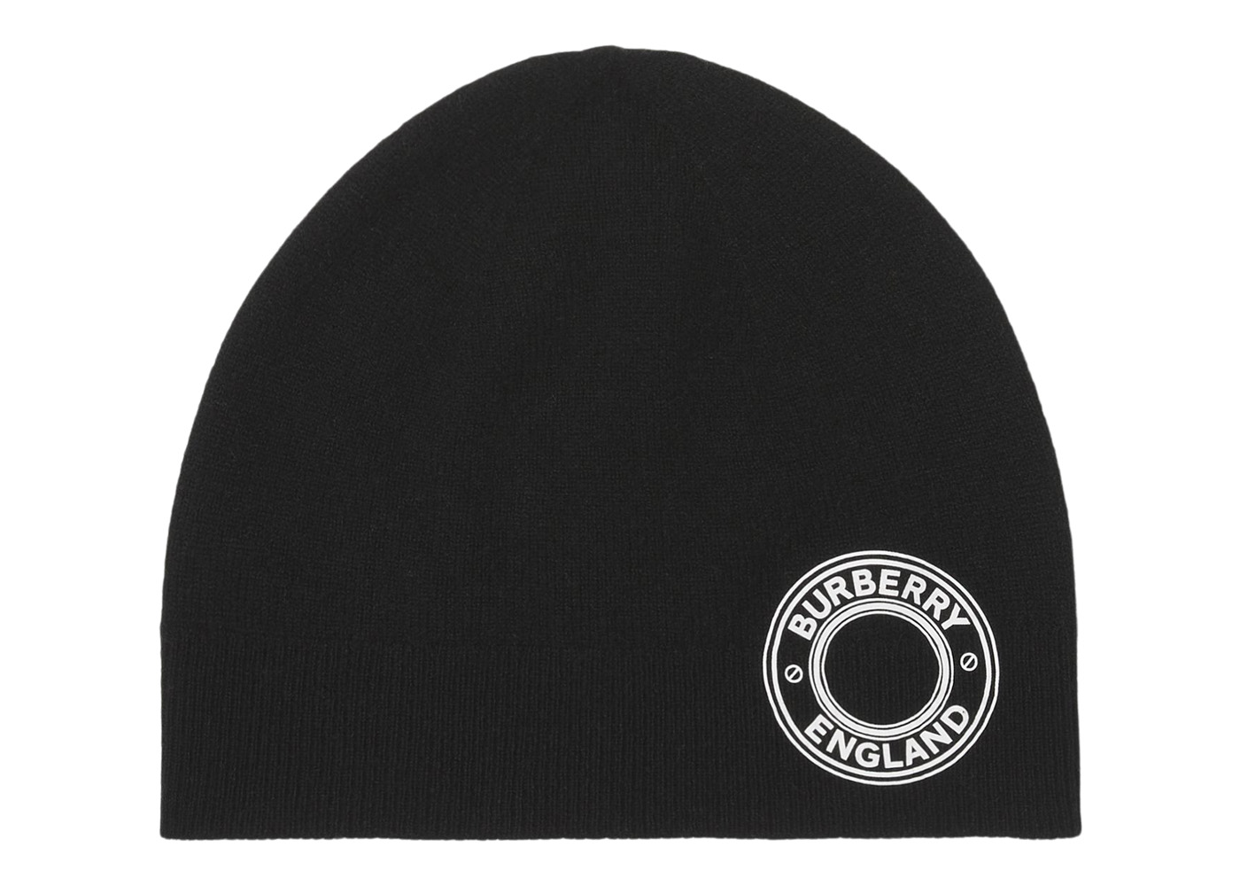 Burberry Logo Graphic Cashmere Blend Beanie Black