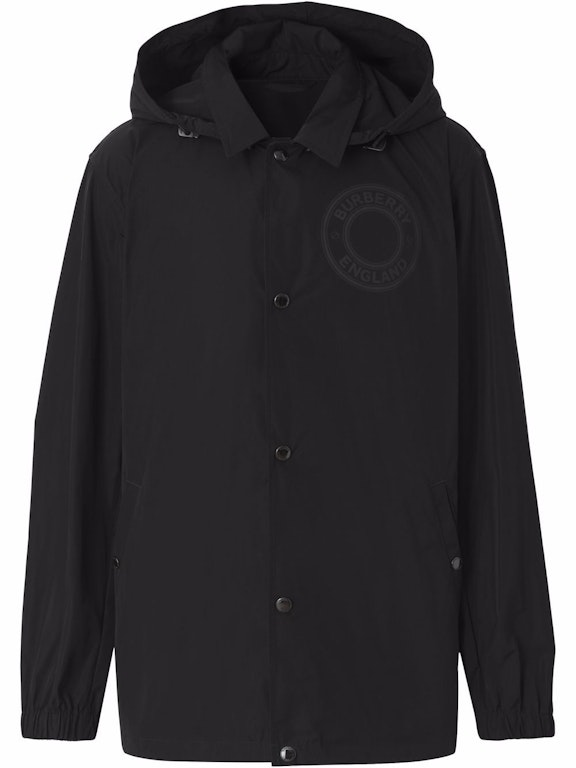 Pre-owned Burberry Logo Graphic Detachable Hood Windbreaker Jacket Black