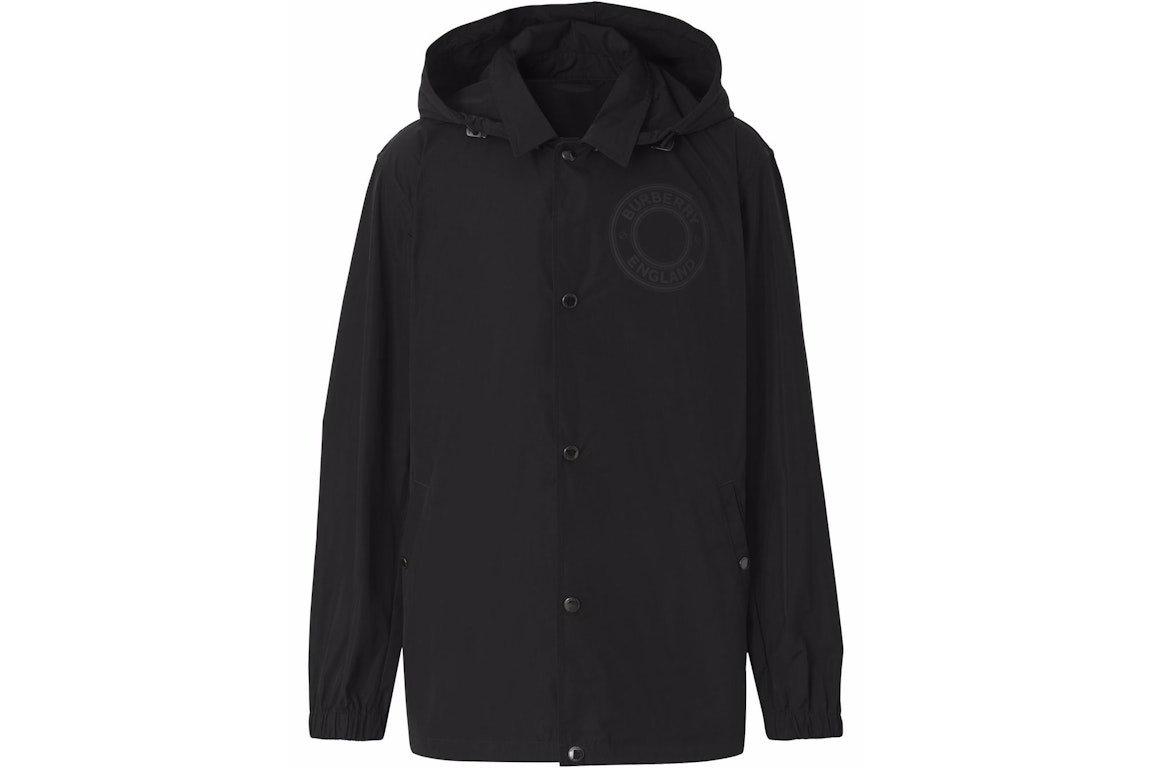 Pre-owned Burberry Logo Graphic Detachable Hood Windbreaker Jacket Black