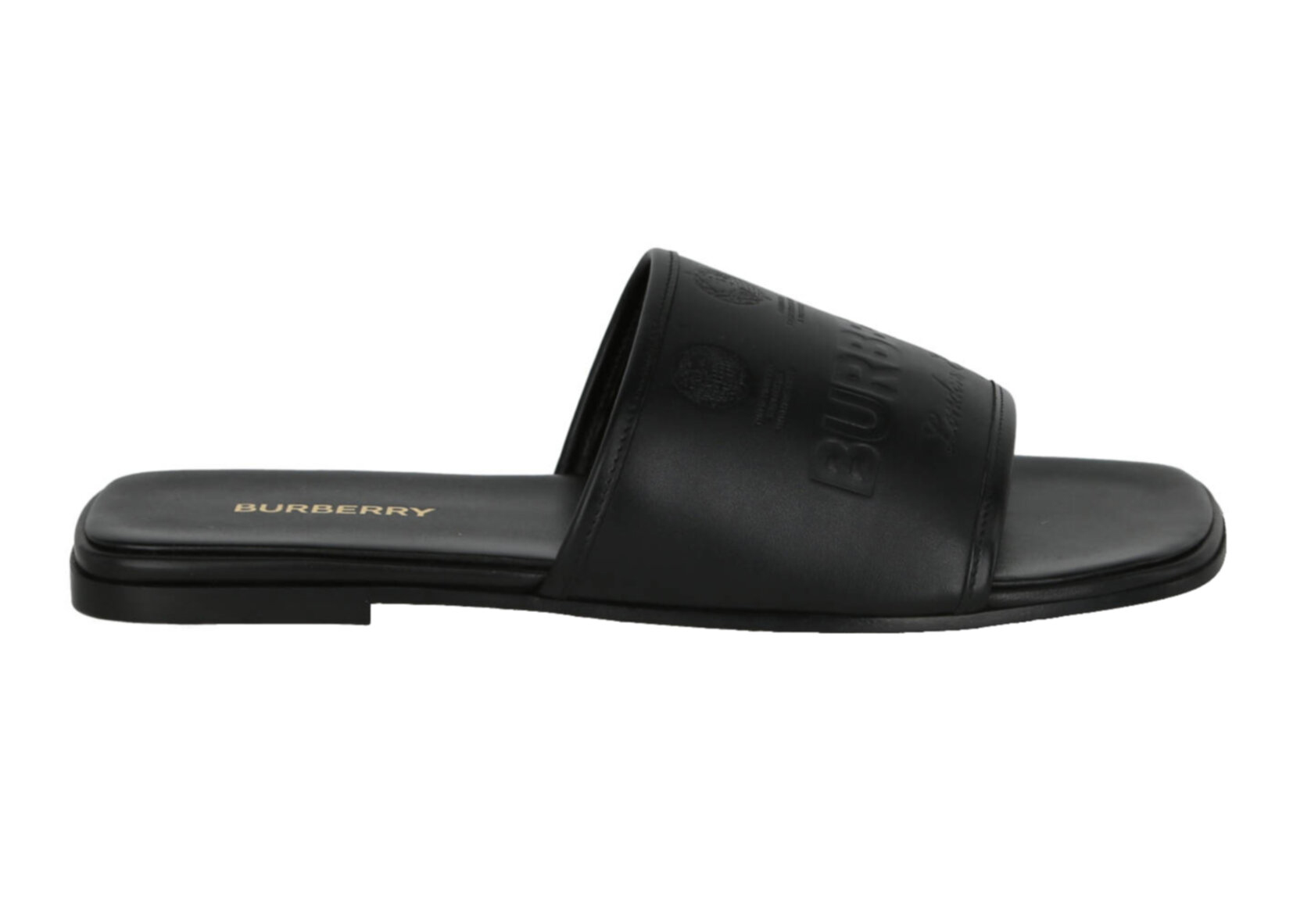 Burberry Logo Leather Sandal Black (Women's) - 8063172 00002
