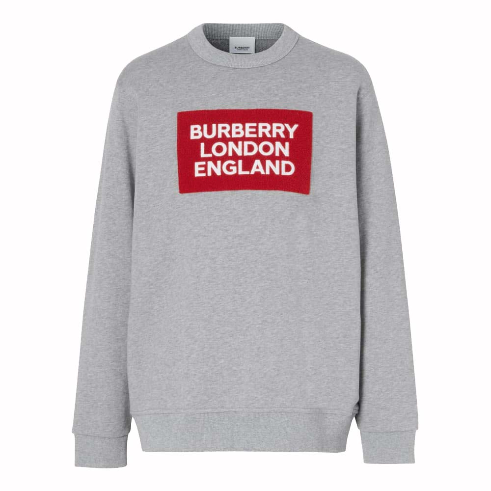 Burberry Logo Patch Cotton Sweatshirt Grey Men's - US
