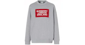 Burberry Logo Patch Cotton Sweatshirt Grey