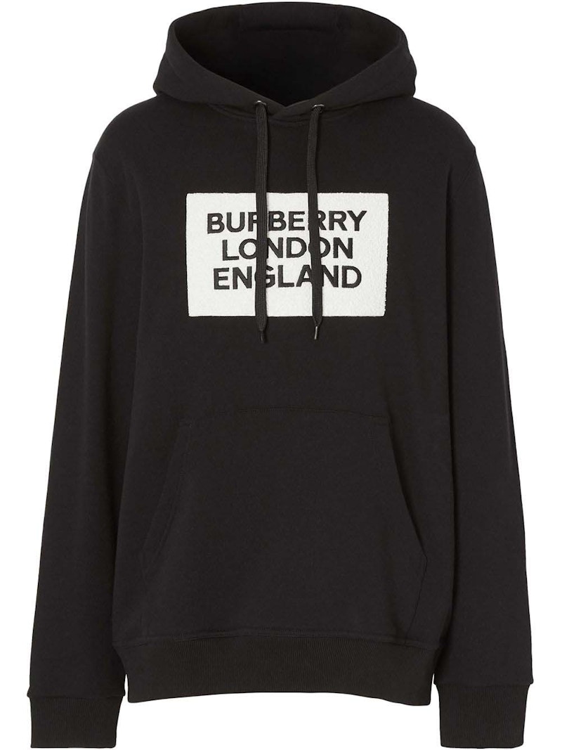 Burberry Logo Patch Hoodie Black