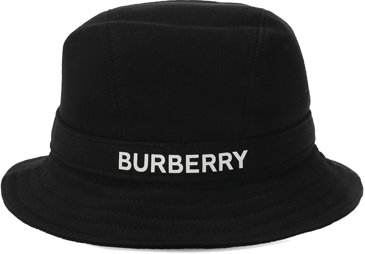 Burberry Logo-Print Bucket Hat Black in Cotton - US