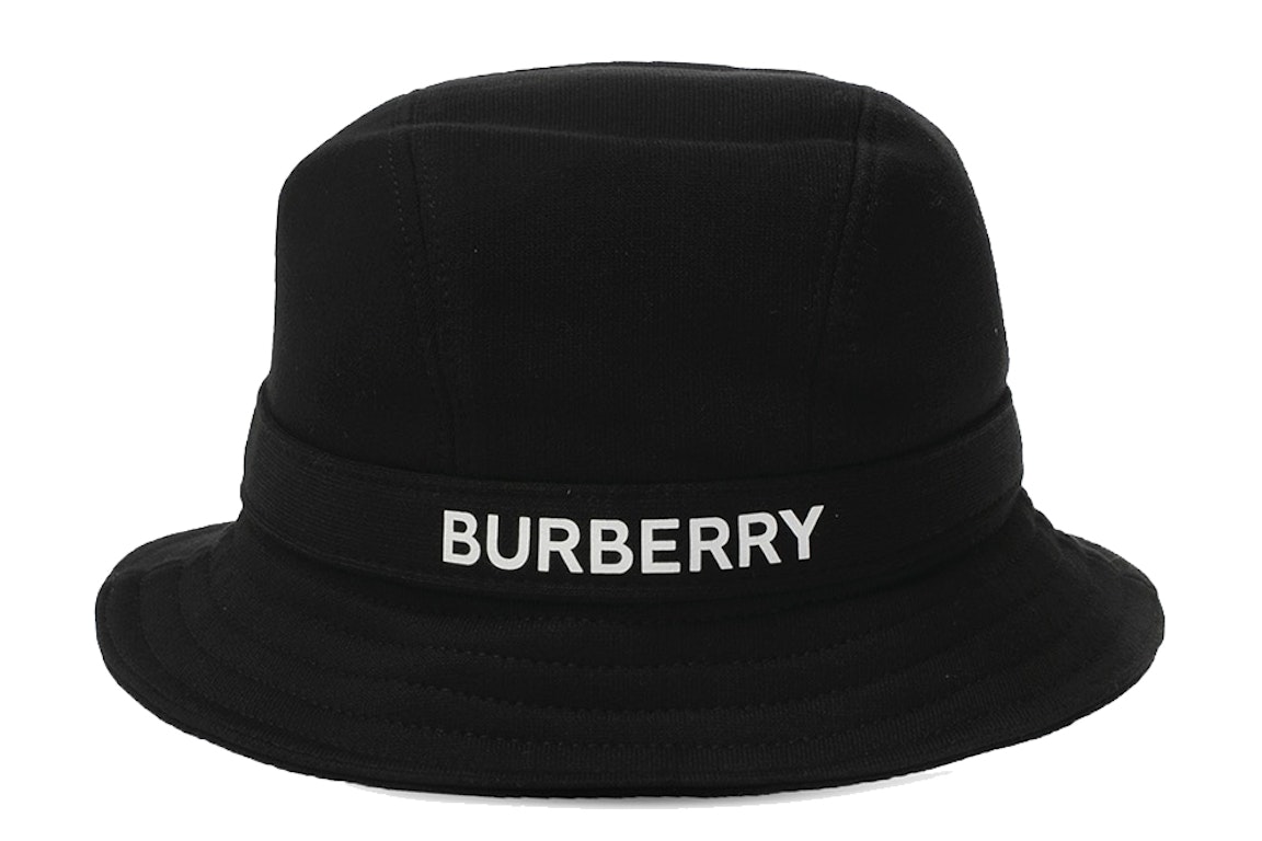 Pre-owned Burberry Logo-print Bucket Hat Black