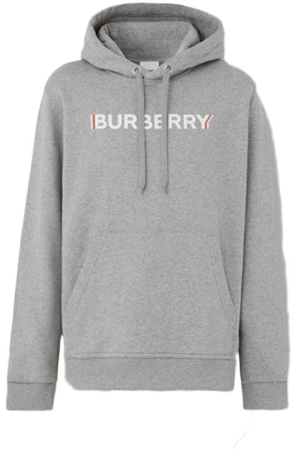 Burberry, Shirts, Burberry Logo Graphic Print Hoodie In Pale Grey Melange