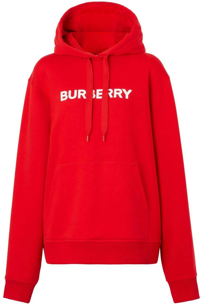 Burberry Logo-Print Cotton Hoodie Red - US