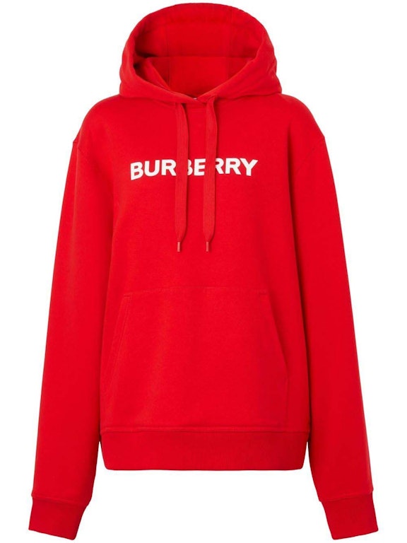 Pre-owned Burberry Logo-print Cotton Hoodie Red
