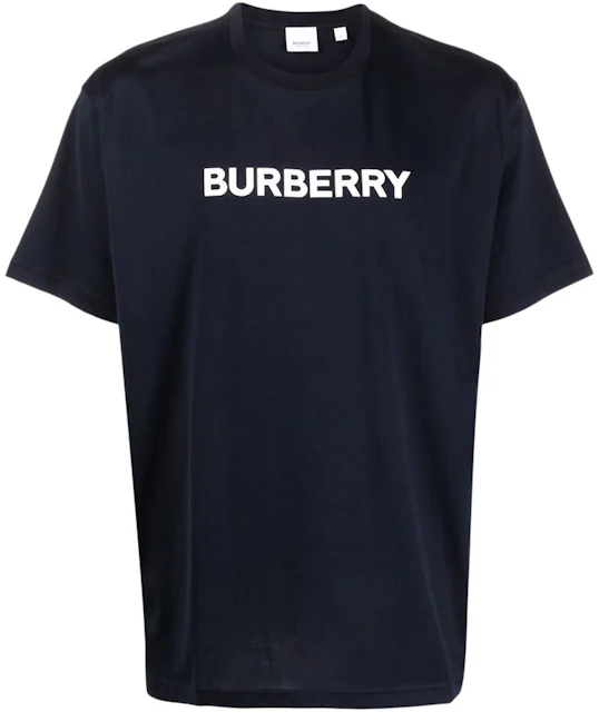Burberry Logo Print Cotton Oversized T-Shirt Black/Blue/White Men's ...