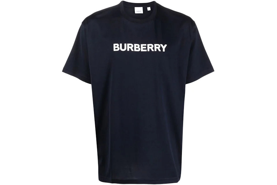 Burberry Logo Print Cotton Oversized T-Shirt Black/Blue/White - AW22 ...