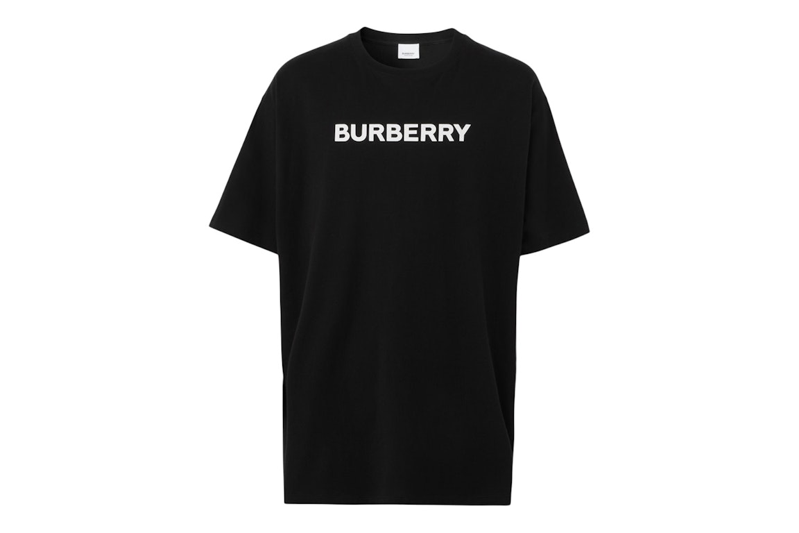 Pre-owned Burberry Logo Print Cotton Oversized T-shirt Black/white